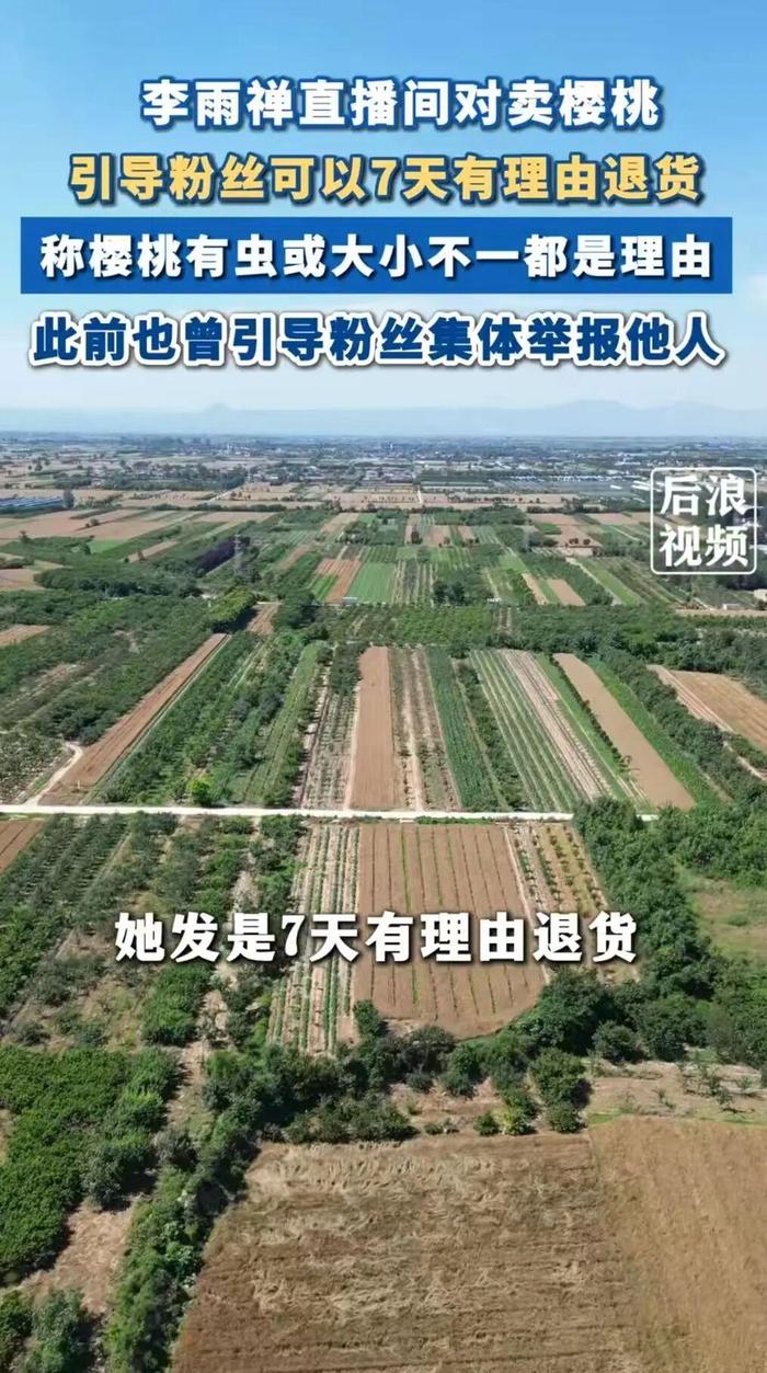 “樱桃里有虫”，在助农樱桃集会现场直播造谣，网红李雨禅被行拘(2)